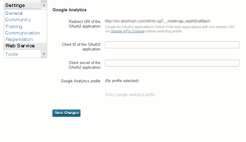 Linking to Google Analytics: 01 - Settings: Web Services