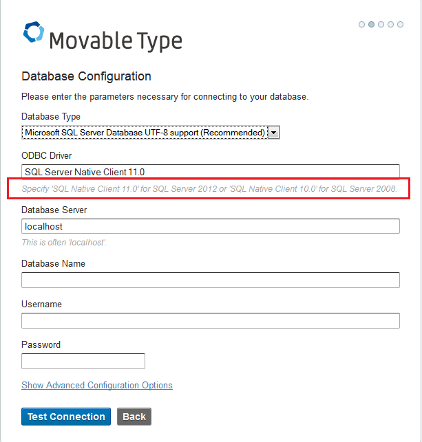 MTA Database Configuration