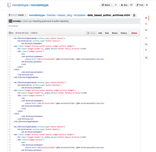 MTML syntax highlighting on GitHub